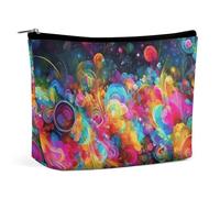QMNALP Large Capacity Small Makeup Bag for Purse Portable Travel Toiletry Bag Boho Big Bright Beautiful Colorful Art Printed Makeup Pouch,Gifts for Women