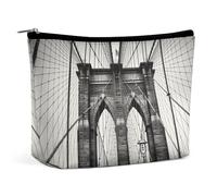 QMNALP Large Capacity Small Makeup Bag for Purse Portable Travel Toiletry Bag Boho Big Brooklyn Bridge Printed Makeup Pouch,Gifts for Women