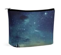 QMNALP Large Capacity Small Makeup Bag for Purse Portable Travel Toiletry Bag Boho Big Celestial Night Sky Printed Makeup Pouch,Gifts for Women