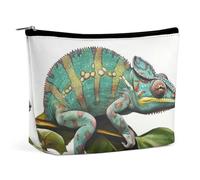 QMNALP Large Capacity Small Makeup Bag for Purse Portable Travel Toiletry Bag Boho Big Chameleon Printed Makeup Pouch,Gifts for Women