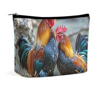 QMNALP Large Capacity Small Makeup Bag for Purse Portable Travel Toiletry Bag Boho Big Chicken Under The Tree Printed Makeup Pouch,Gifts for Women
