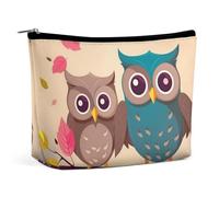 QMNALP Large Capacity Small Makeup Bag for Purse Portable Travel Toiletry Bag Boho Big Cute Owls Printed Makeup Pouch,Gifts for Women