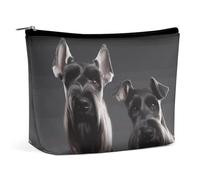 QMNALP Large Capacity Small Makeup Bag for Purse Portable Travel Toiletry Bag Boho Big Cute Schnauzer Dog Printed Makeup Pouch,Gifts for Women