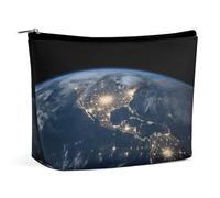 QMNALP Large Capacity Small Makeup Bag for Purse Portable Travel Toiletry Bag Boho Big Earth from The Outer Space Printed Makeup Pouch,Gifts for Women