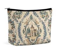 QMNALP Large Capacity Small Makeup Bag for Purse Portable Travel Toiletry Bag Boho Big French Country Style Printed Makeup Pouch,Gifts for Women