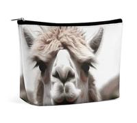 QMNALP Large Capacity Small Makeup Bag for Purse Portable Travel Toiletry Bag Boho Big Funny Alpaca Llama Printed Makeup Pouch,Gifts for Women