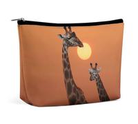 QMNALP Large Capacity Small Makeup Bag for Purse Portable Travel Toiletry Bag Boho Big Giraffe At Sunset Printed Makeup Pouch,Gifts for Women