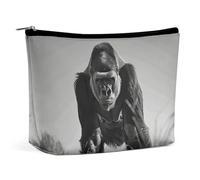 QMNALP Large Capacity Small Makeup Bag for Purse Portable Travel Toiletry Bag Boho Big Gorilla in The Grass Printed Makeup Pouch,Gifts for Women