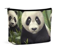 QMNALP Large Capacity Small Makeup Bag for Purse Portable Travel Toiletry Bag Boho Big Pandas Printed Makeup Pouch,Gifts for Women