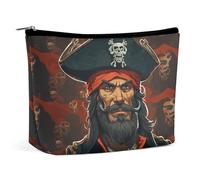 QMNALP Large Capacity Small Makeup Bag for Purse Portable Travel Toiletry Bag Boho Big Pirate Captain Printed Makeup Pouch,Gifts for Women