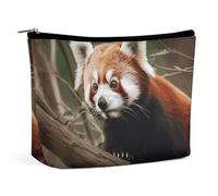 QMNALP Large Capacity Small Makeup Bag for Purse Portable Travel Toiletry Bag Boho Big Red Panda on Tree Branch Printed Makeup Pouch,Gifts for Women