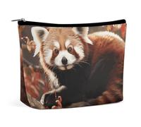 QMNALP Large Capacity Small Makeup Bag for Purse Portable Travel Toiletry Bag Boho Big Red Panda Printed Makeup Pouch,Gifts for Women