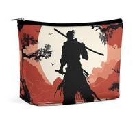 QMNALP Large Capacity Small Makeup Bag for Purse Portable Travel Toiletry Bag Boho Big Samurai Printed Makeup Pouch,Gifts for Women
