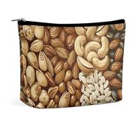 QMNALP Large Capacity Small Makeup Bag for Purse Portable Travel Toiletry Bag Boho Big Various Nut Patterns Printed Makeup Pouch,Gifts for Women