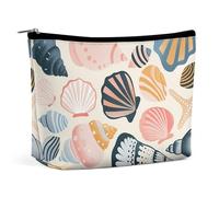 QMNALP Large Capacity Small Makeup Bag for Purse Portable Travel Toiletry Bag Boho Big Various Shell Images Printed Makeup Pouch,Gifts for Women