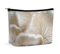 QMNALP Large Capacity Small Makeup Bag for Purse Portable Travel Toiletry Bag Boho Big White Oyster Mushrooms Printed Makeup Pouch,Gifts for Women