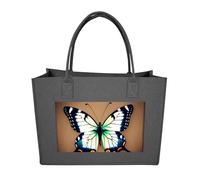 QMNALP Large Felt Tote Bag,cute Grocery Handbag Organizer for Work,Gym Cute Little Butterfly Printed Lunch Bag, Dark Gray-cute Little Butterfly, One Size