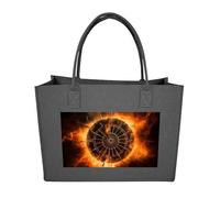 QMNALP Large Felt Tote Bag,cute Grocery Handbag Organizer for Work,Gym Dart Board Printed Lunch Bag, Dark Gray-dart Board, One Size