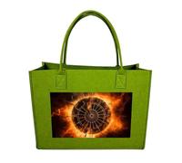 QMNALP Large Felt Tote Bag,cute Grocery Handbag Organizer for Work,Gym Dart Board Printed Lunch Bag, Light Green-dart Board, One Size