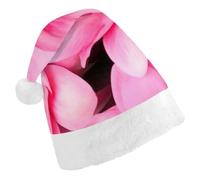 QMNALP Personalized Christmas Hat 17.1 * 11.7in Soft Cute Beautiful Flowers Printed Santa Hat for New Year Party Supplies & Gifts