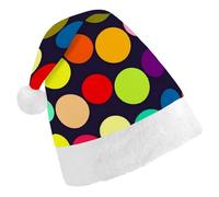 QMNALP Personalized Christmas Hat 17.1 * 11.7in Soft Cute Beautiful Polka Dot Printed Santa Hat for New Year Party Supplies & Gifts