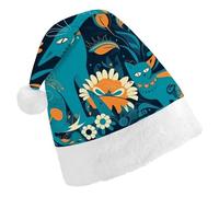 QMNALP Personalized Christmas Hat 17.1 * 11.7in Soft Cute Cat in The Wild Printed Santa Hat for New Year Party Supplies & Gifts