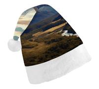QMNALP Personalized Christmas Hat 17.1 * 11.7in Soft Cute Cook National Park Landscape Printed Santa Hat for New Year Party Supplies & Gifts