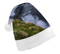 QMNALP Personalized Christmas Hat 17.1 * 11.7in Soft Cute County Clare The Cliffs Printed Santa Hat for New Year Party Supplies & Gifts