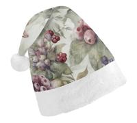 QMNALP Personalized Christmas Hat 17.1 * 11.7in Soft Cute Hand Drawn Rabbit Printed Santa Hat for New Year Party Supplies & Gifts