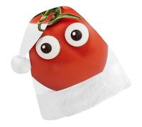 QMNALP Personalized Christmas Hat 17.1 * 11.7in Soft Cute I Love You from My Head Tomatoes Printed Santa Hat for New Year Party Supplies & Gifts