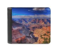 QMNALP Personalized Slim Bifold Leather Wallet for Men,Front Pocket Multiple Card Holder Beauty Grand Canyon Printed Wallets,Gift for Men And Women