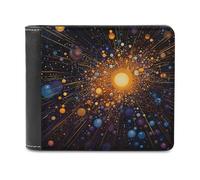 QMNALP Personalized Slim Bifold Leather Wallet for Men,Front Pocket Multiple Card Holder Brown Dots Printed Wallets,Gift for Men And Women