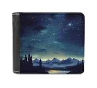 QMNALP Personalized Slim Bifold Leather Wallet for Men,Front Pocket Multiple Card Holder Celestial Night Sky Printed Wallets,Gift for Men And Women