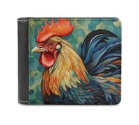 QMNALP Personalized Slim Bifold Leather Wallet for Men,Front Pocket Multiple Card Holder Chicken Art Printed Wallets,Gift for Men And Women