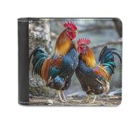 QMNALP Personalized Slim Bifold Leather Wallet for Men,Front Pocket Multiple Card Holder Chicken Under The Tree Printed Wallets,Gift for Men And Women