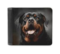 QMNALP Personalized Slim Bifold Leather Wallet for Men,Front Pocket Multiple Card Holder Cool Rottweiler Dog Art Printed Wallets,Gift for Men And Women