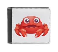 QMNALP Personalized Slim Bifold Leather Wallet for Men,Front Pocket Multiple Card Holder Cute Red Crab Printed Wallets,Gift for Men And Women