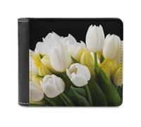 QMNALP Personalized Slim Bifold Leather Wallet for Men,Front Pocket Multiple Card Holder Different Flowers Printed Wallets,Gift for Men And Women