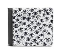 QMNALP Personalized Slim Bifold Leather Wallet for Men,Front Pocket Multiple Card Holder Eyeball Line Pattern Printed Wallets,Gift for Men And Women