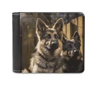 QMNALP Personalized Slim Bifold Leather Wallet for Men,Front Pocket Multiple Card Holder German Shepherd Printed Wallets,Gift for Men And Women