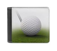 QMNALP Personalized Slim Bifold Leather Wallet for Men,Front Pocket Multiple Card Holder Golf Ball Printed Wallets,Gift for Men And Women