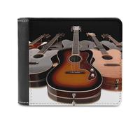 QMNALP Personalized Slim Bifold Leather Wallet for Men,Front Pocket Multiple Card Holder Guitar Printed Wallets,Gift for Men And Women