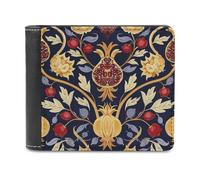 QMNALP Personalized Slim Bifold Leather Wallet for Men,Front Pocket Multiple Card Holder Hand Drawn Pomegranate Printed Wallets,Gift for Men And Women