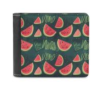 QMNALP Personalized Slim Bifold Leather Wallet for Men,Front Pocket Multiple Card Holder in A Melon Printed Wallets,Gift for Men And Women