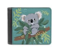 QMNALP Personalized Slim Bifold Leather Wallet for Men,Front Pocket Multiple Card Holder Koala Vine Cartoon Printed Wallets,Gift for Men And Women