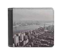 QMNALP Personalized Slim Bifold Leather Wallet for Men,Front Pocket Multiple Card Holder Mumbai City Printed Wallets,Gift for Men And Women