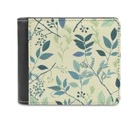 QMNALP Personalized Slim Bifold Leather Wallet for Men,Front Pocket Multiple Card Holder Natural Style Flowers Printed Wallets,Gift for Men And Women