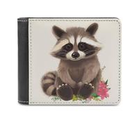 QMNALP Personalized Slim Bifold Leather Wallet for Men,Front Pocket Multiple Card Holder Raccoon Printed Wallets,Gift for Men And Women