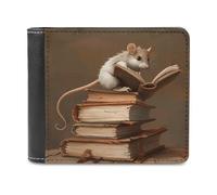 QMNALP Personalized Slim Bifold Leather Wallet for Men,Front Pocket Multiple Card Holder Reading A Book Printed Wallets,Gift for Men And Women