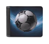 QMNALP Personalized Slim Bifold Leather Wallet for Men,Front Pocket Multiple Card Holder Soccer Ball Printed Wallets,Gift for Men And Women